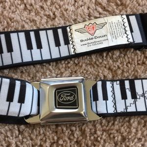 Buckle-Down Ford Piano Keys Seatbelt Belt